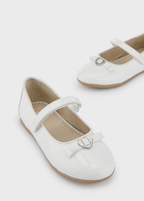 White Ballet Pumps Shoes Patent flower girl IRELAND