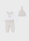 White & Beige 2 Piece Cotton Babysuit Set (mayoral) - CottonKids.ie - 0-1 month - 1-2 month - 3 month