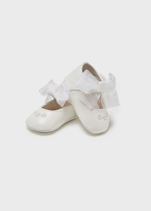 WHITE Bow Buckle Christening Shoes Booties IRELAND