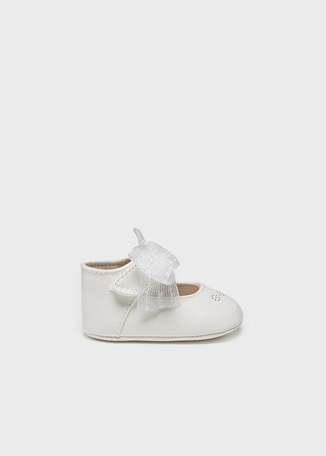 WHITE Bow Buckle Christening Shoes Booties IRELAND