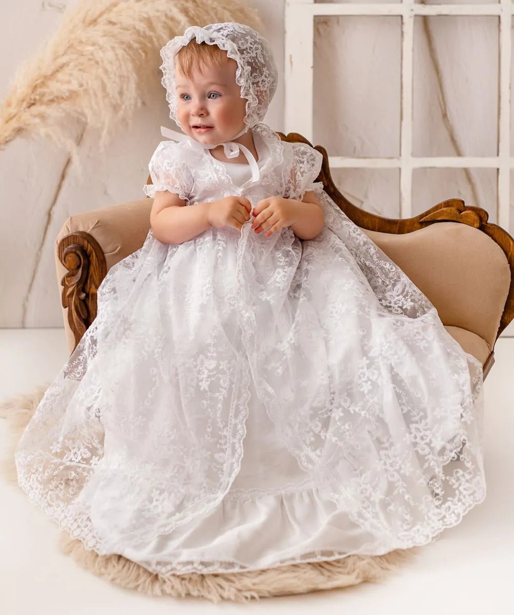 Unique Baby Girl Baptism Dress | Newborn Christening Gown