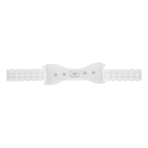 WHITE Christening Headband Decorated With Bow (ANNA) - CottonKids.ie - Headband - Girl - Hair Accessories -