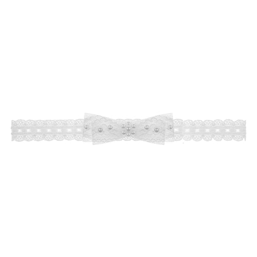 WHITE Christening Headband With Beads (ALICE) - CottonKids.ie - Headband - Girl - Hair Accessories -