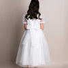 WHITE Communion Flower Girl Dress With Decorative Lace (LUNA) - CottonKids.ie - Dresses - 11-12 year - 7-8 year - 9-10 year