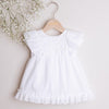 WHITE Cotton Christening Dress With Flowers (DAISY) - CottonKids.ie - 0-1 month - 1-2 month - 12 month