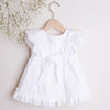 WHITE Cotton Christening Dress With Flowers (DAISY) - CottonKids.ie - 0-1 month - 1-2 month - 12 month