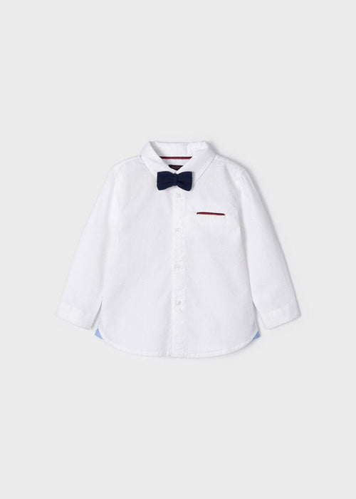 White Cotton Shirt & Bow Tie (mayoral) - CottonKids.ie - Top - 12 month - 18 month - 2 year