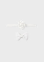 White Flower Headband & Bow Hair Clip Set (mayoral) - CottonKids.ie - Girl - Hair Accessories - Mayoral