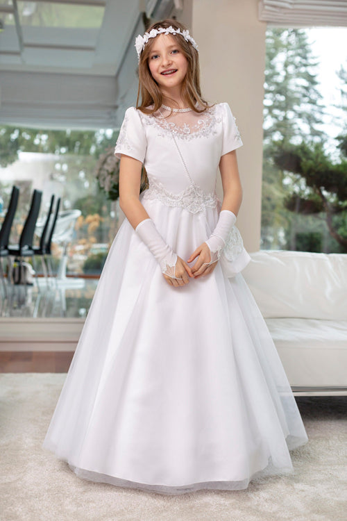 White full Length Communion Dress With Tulle IRELAND
