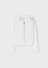 White Knit Jacket With Hood And Zip Girl (mayoral) - CottonKids.ie - 2 year - 3 year - 4 year