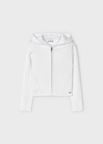 White Knit Jacket With Hood And Zip Girl (mayoral) - CottonKids.ie - 2 year - 3 year - 4 year