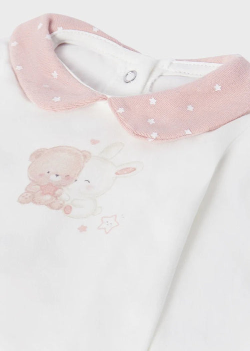 White & Pink 2 Piece Cotton Babysuit Set (mayoral) - CottonKids.ie - 0-1 month - 1-2 month - 3 month
