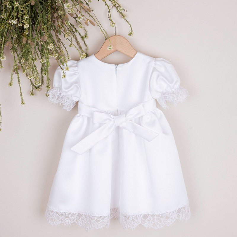 White Satin Dress With Lace Christening Ireland