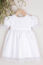 White Satin Dress With Lace Christening Ireland