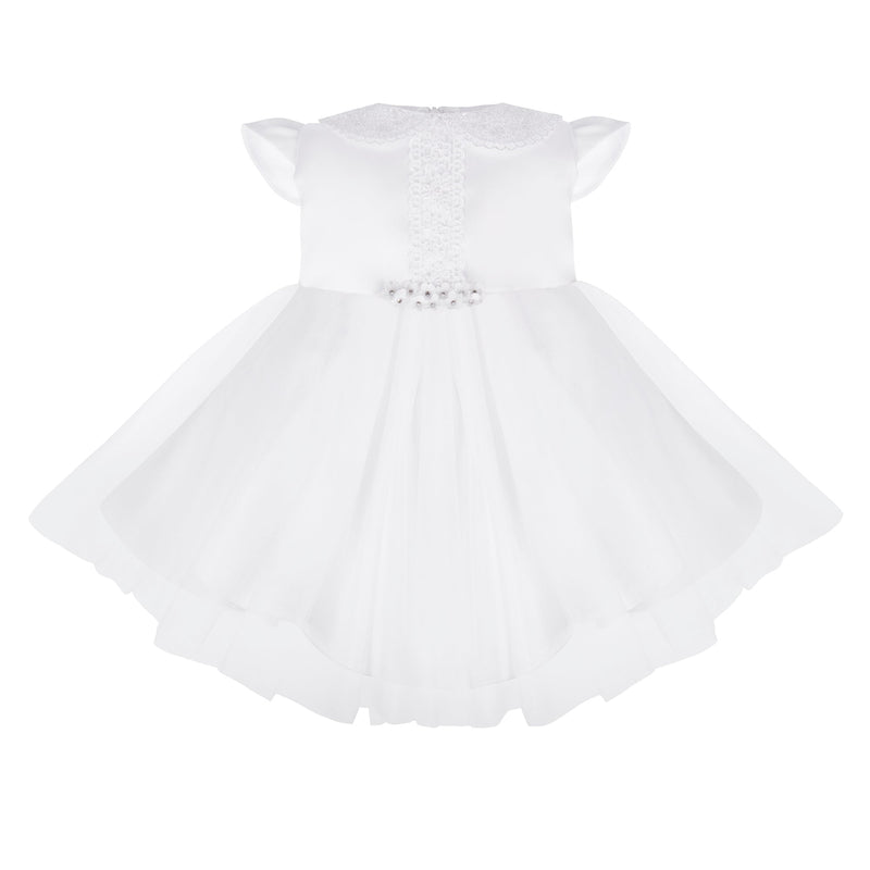 WHITE TULLE CHRISTENING DRESS, WITH COLLAR IRELAND