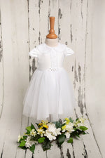 WHITE TULLE CHRISTENING DRESS, WITH COLLAR IRELAND