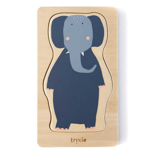 Wooden 4-Layer Animal Puzzle (trixie) - CottonKids.ie - - -