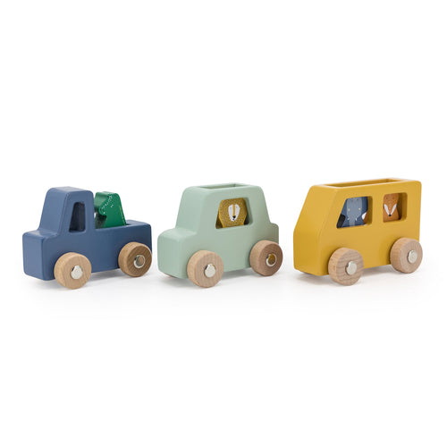 Wooden Animal Car Set (trixie) - CottonKids.ie - - -