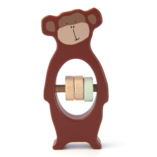 Wooden rattle - Mr. Monkey (trixie) - CottonKids.ie - - -