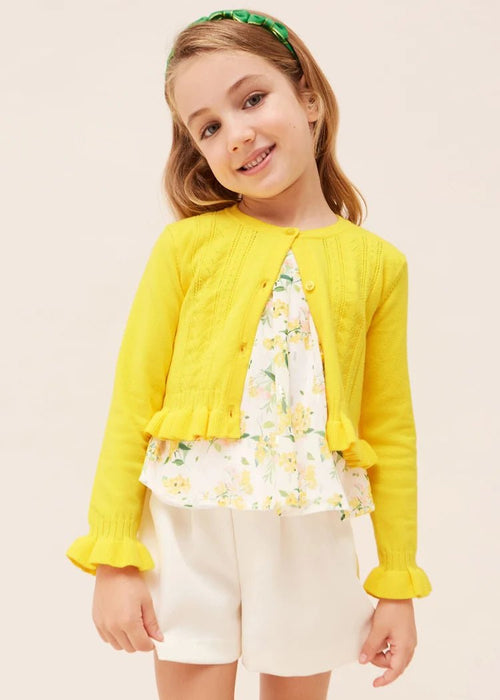 Yellow Knit Cropped Cardigan (mayoral) - CottonKids.ie - 2 year - 3 year - 4 year